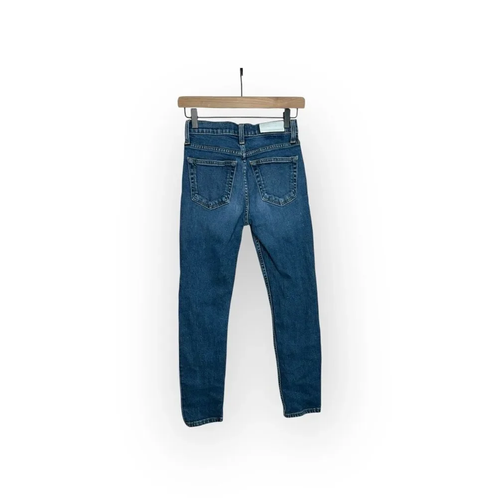 Re/Done High Rise Skinny Ankle Jeans with Button Fly Size 25